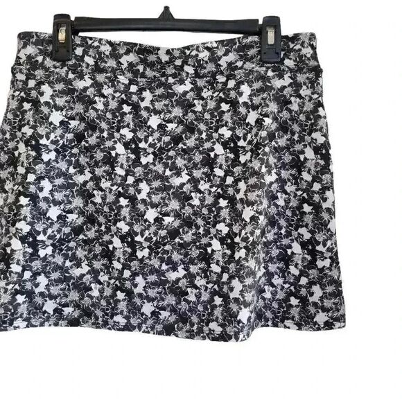 Tranquility by Colorado Women's Black & White Floral Poly/Spandex Active Skirt S - Picture 8 of 13